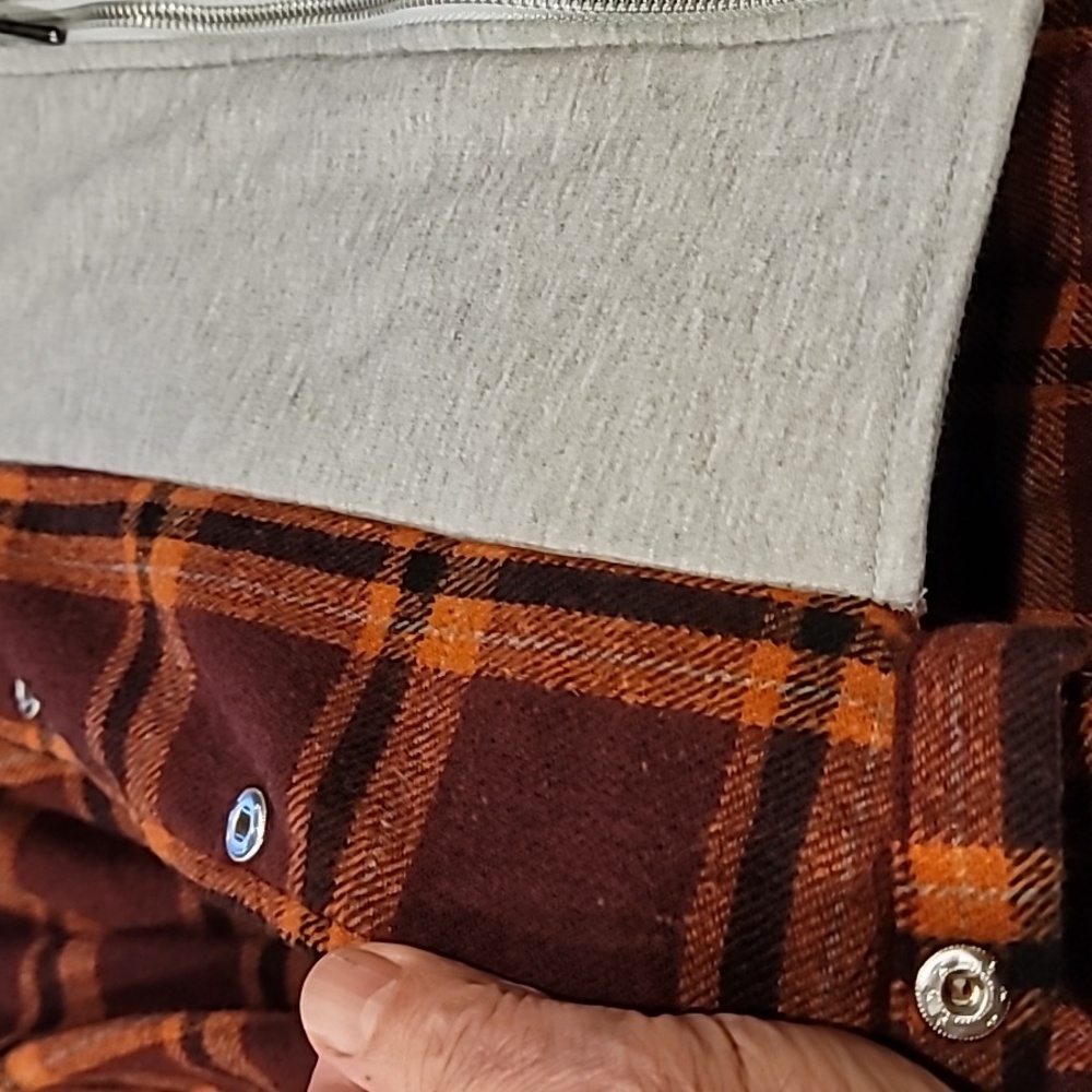 Fashion Nova Outdoor Plaid All In One Shirt Hoodie Top XL - Picture 10 of 17
